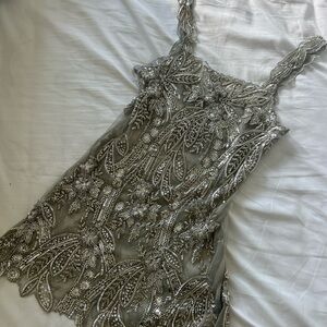 Zara Limited Edition Sequin Mesh Mini Dress